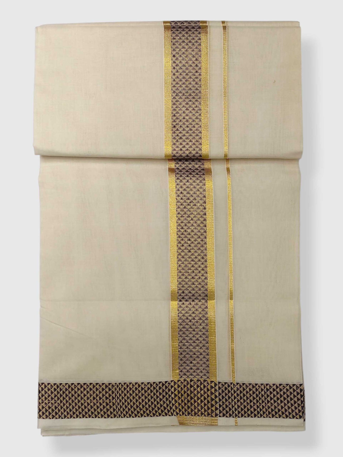 Premium Wedding Handloom Balaramapuram Unaakupaavu Kasavu Mundu for Men
