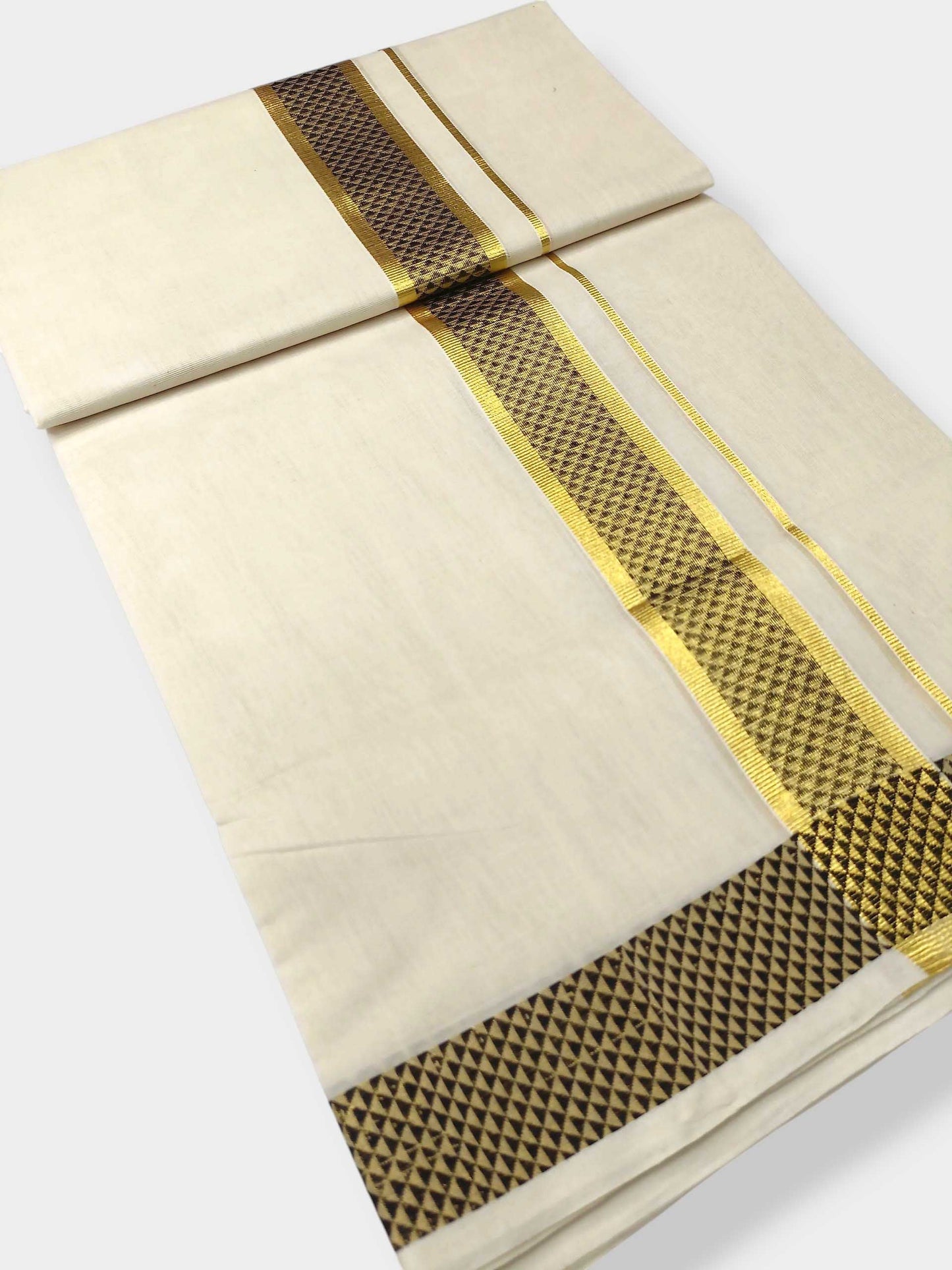 Premium Wedding Handloom Balaramapuram Unaakupaavu Kasavu Mundu for Men