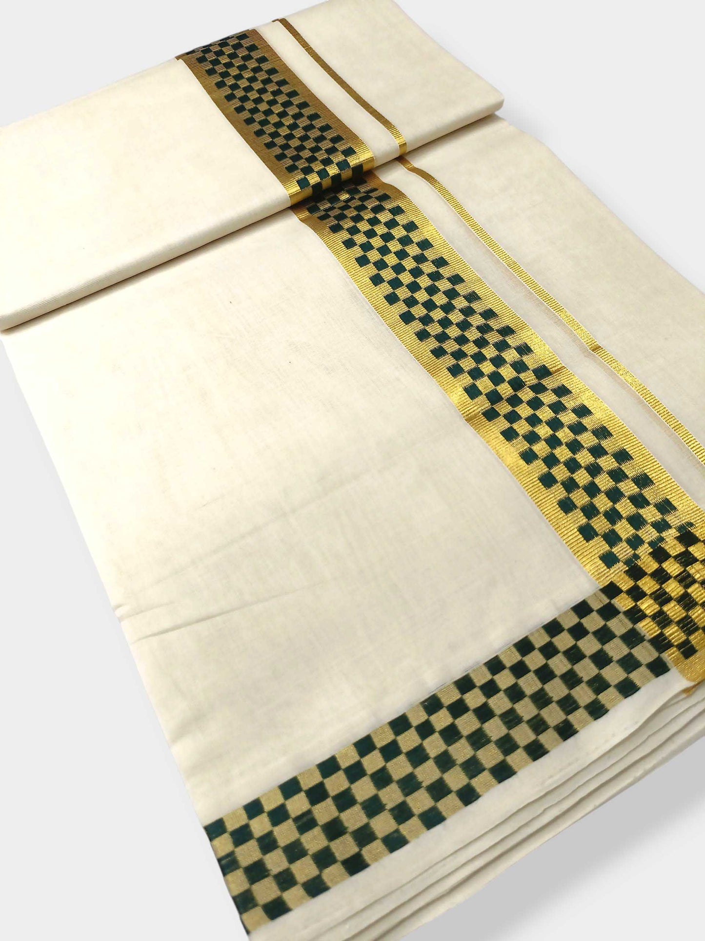 Premium Wedding Handloom Balaramapuram Unaakupaavu Kasavu Mundu for Men