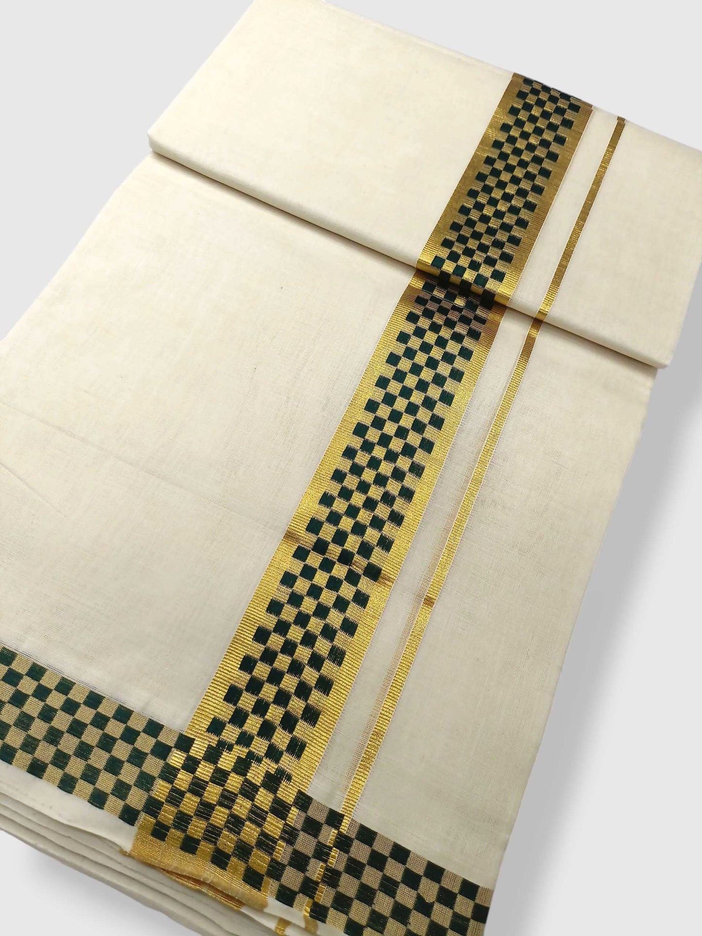 Premium Wedding Handloom Balaramapuram Unaakupaavu Kasavu Mundu for Men
