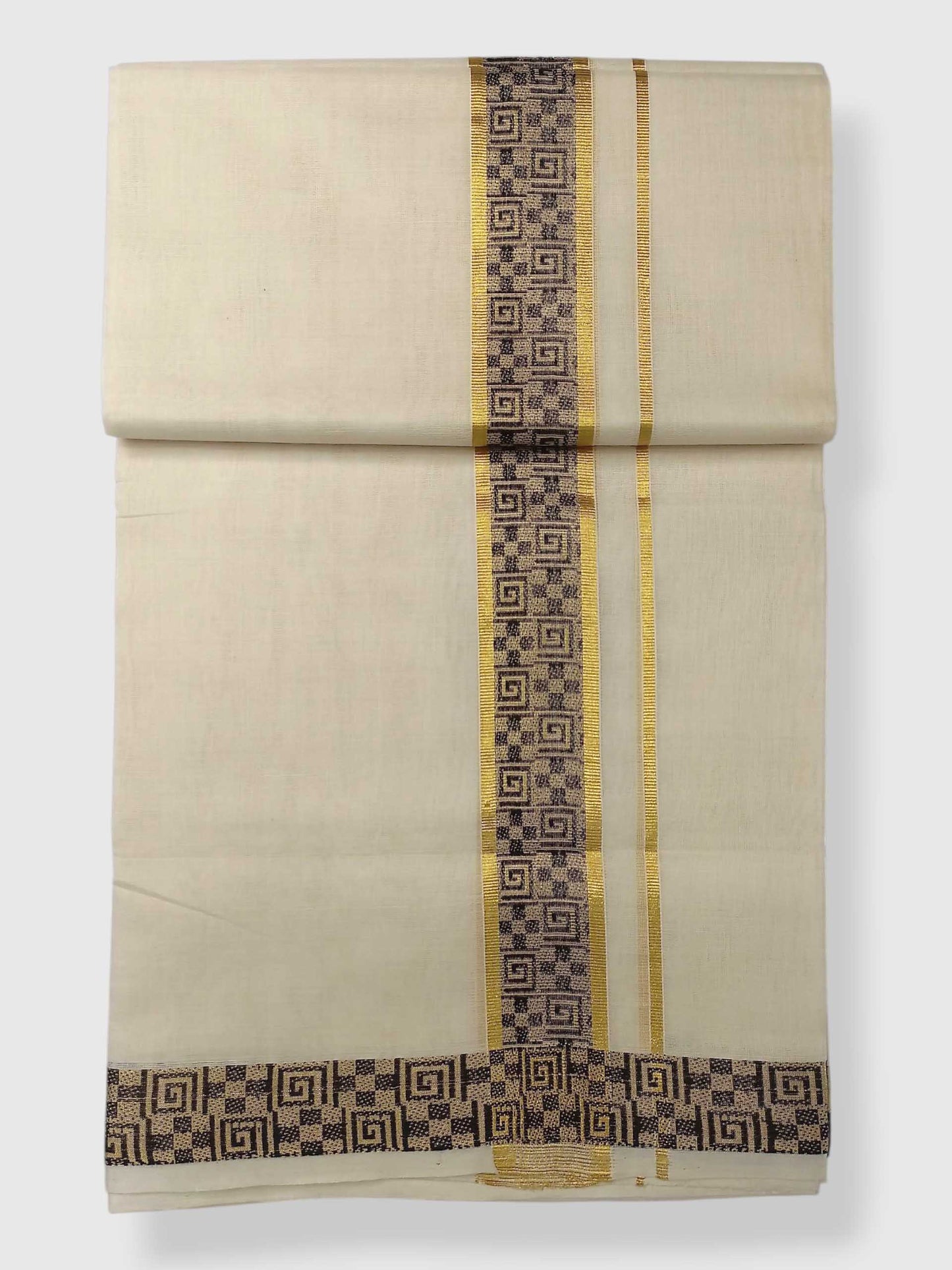 Premium Wedding Handloom Balaramapuram Unaakupaavu Kasavu Mundu for Men