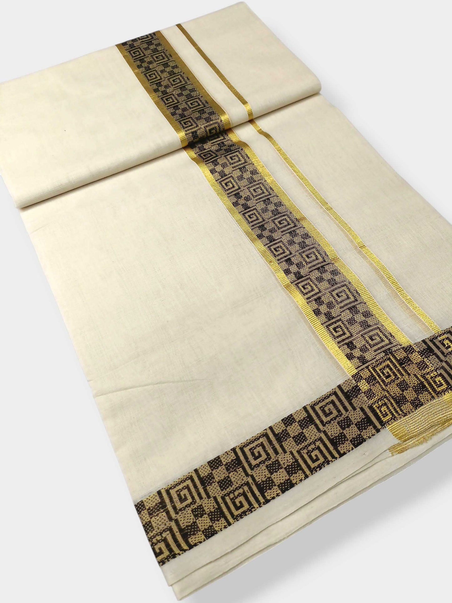 Premium Wedding Handloom Balaramapuram Unaakupaavu Kasavu Mundu for Men