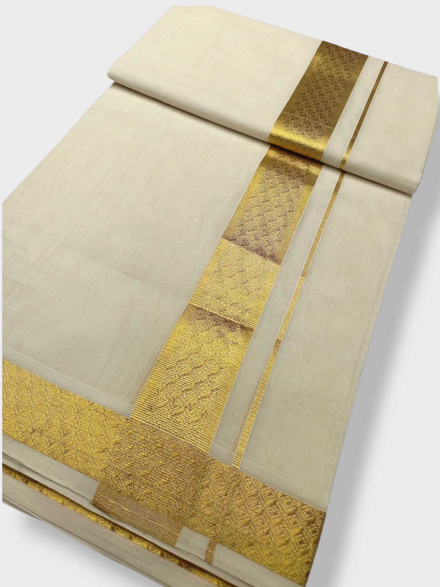 Premium Wedding Handloom Balaramapuram Unaakupaavu Kasavu Mundu for Men