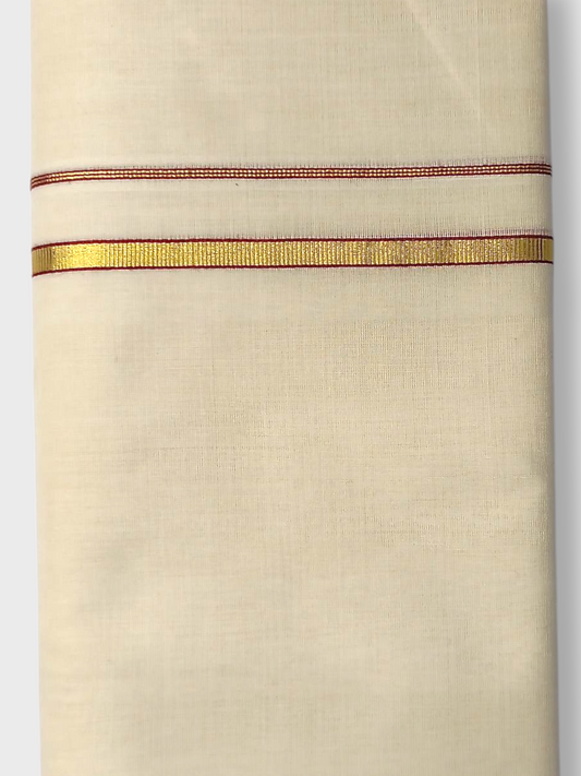 Premium Wedding Handloom Balaramapuram Unaakupaavu Kasavu Mundu for Men