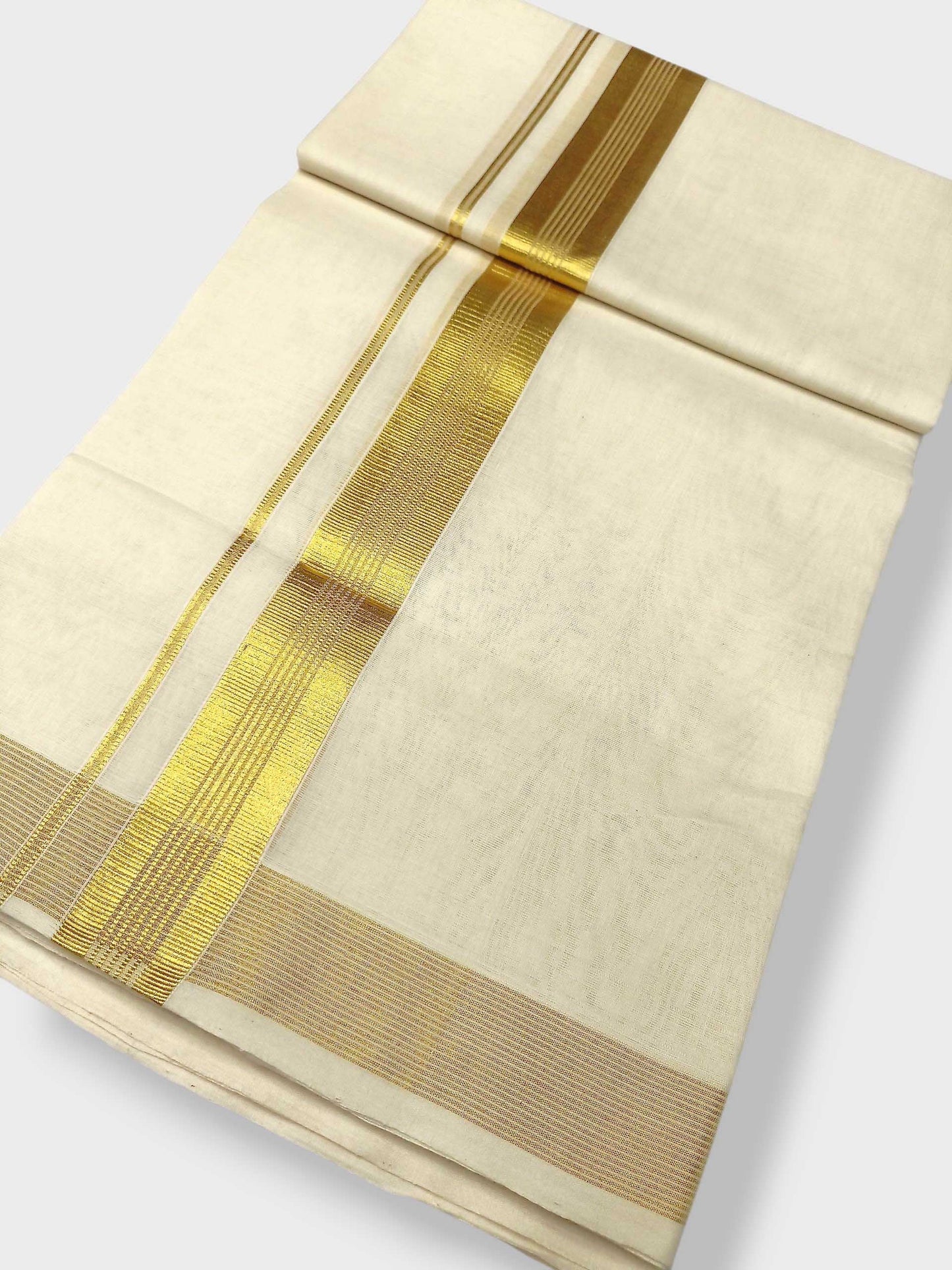 Premium Wedding Handloom Balaramapuram Unaakupaavu Kasavu Mundu for Men