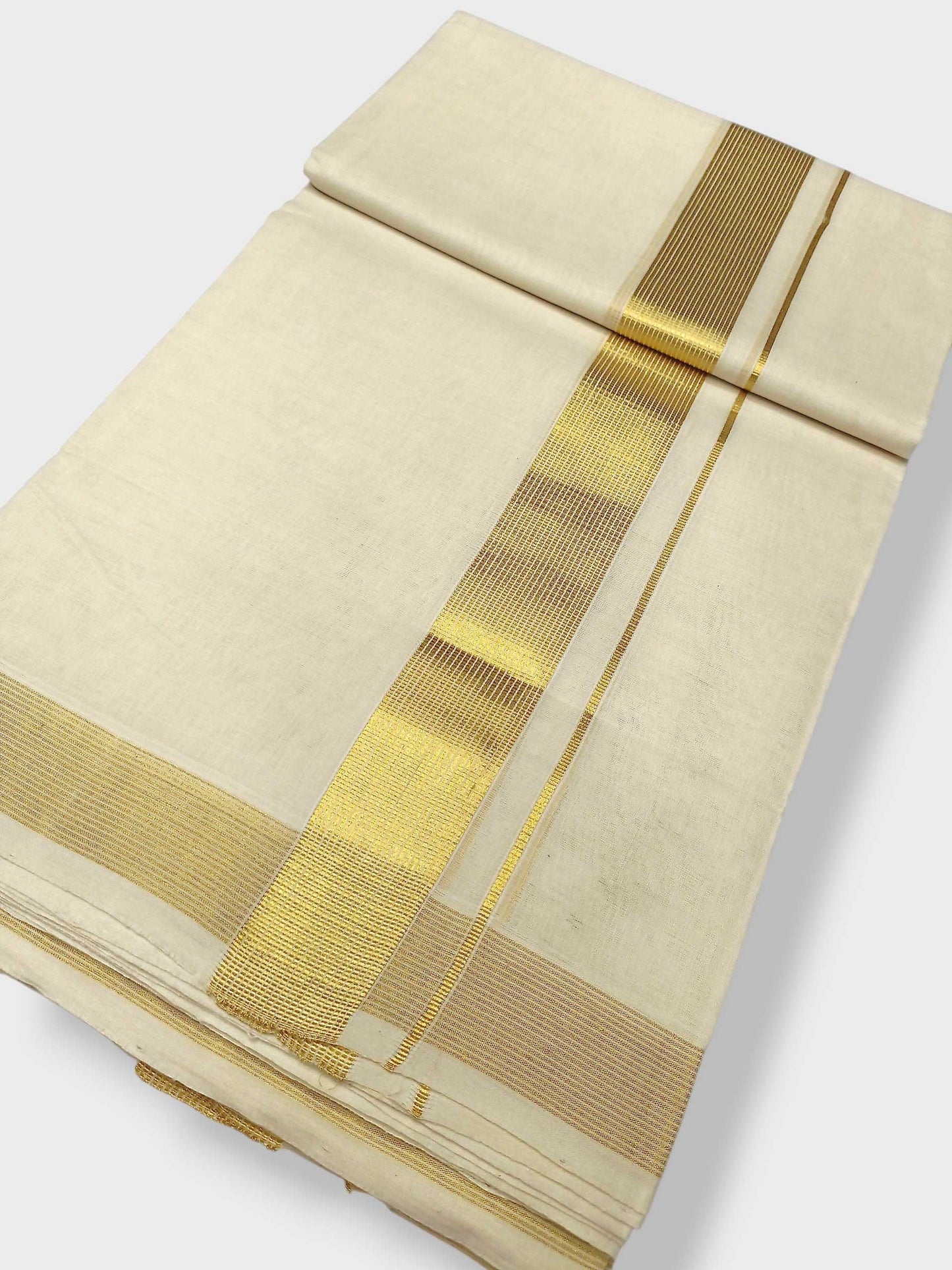 Premium Wedding Handloom Balaramapuram Unaakupaavu Kasavu Mundu for Men