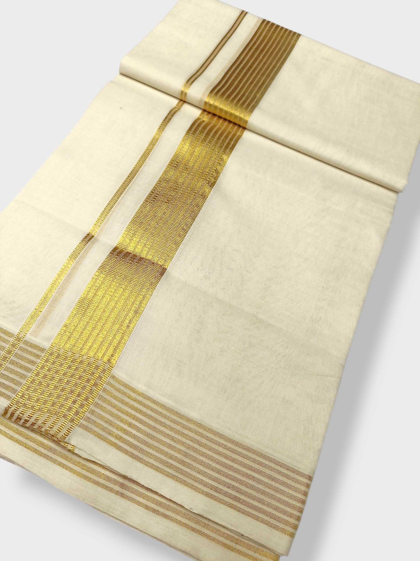 Premium Wedding Handloom Balaramapuram Unaakupaavu Kasavu Mundu for Men