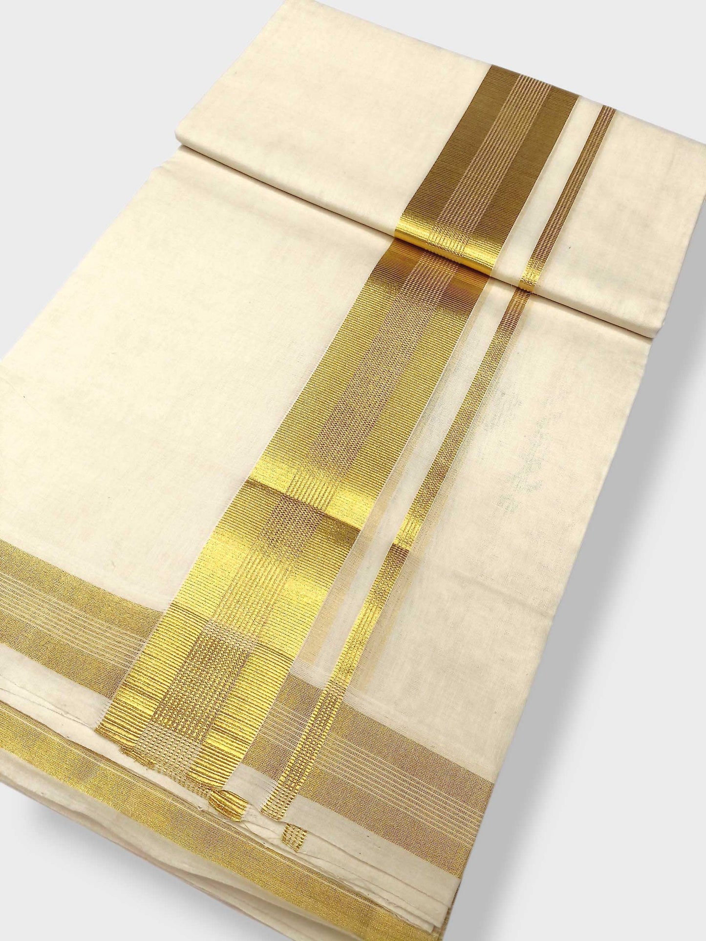 Premium Wedding Handloom Balaramapuram Unaakupaavu Kasavu Mundu for Men