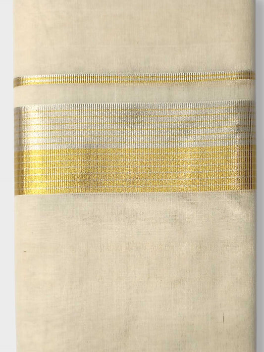 Premium Wedding Handloom Balaramapuram Unaakupaavu Kasavu Mundu for Men