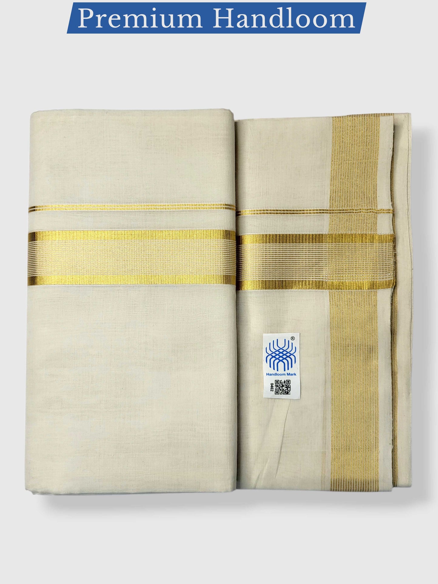 Premium Wedding Handloom Balaramapuram Unaakupaavu Kasavu Mundu for Men