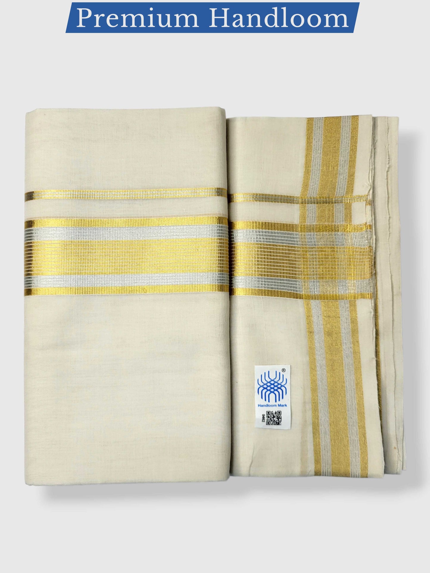 Premium Wedding Handloom Balaramapuram Unaakupaavu Kasavu Mundu for Men