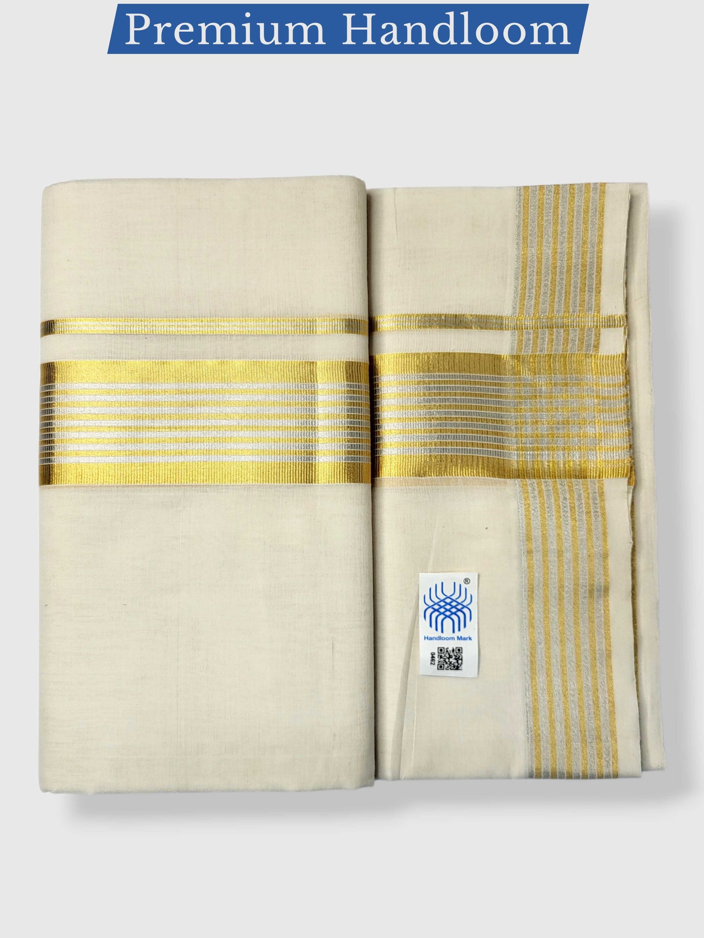 Premium Wedding Handloom Balaramapuram Unaakupaavu Kasavu Mundu for Men