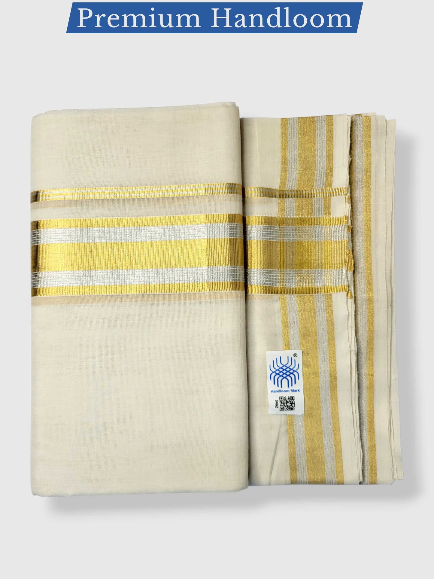 Premium Wedding Handloom Balaramapuram Unaakupaavu Kasavu Mundu for Men