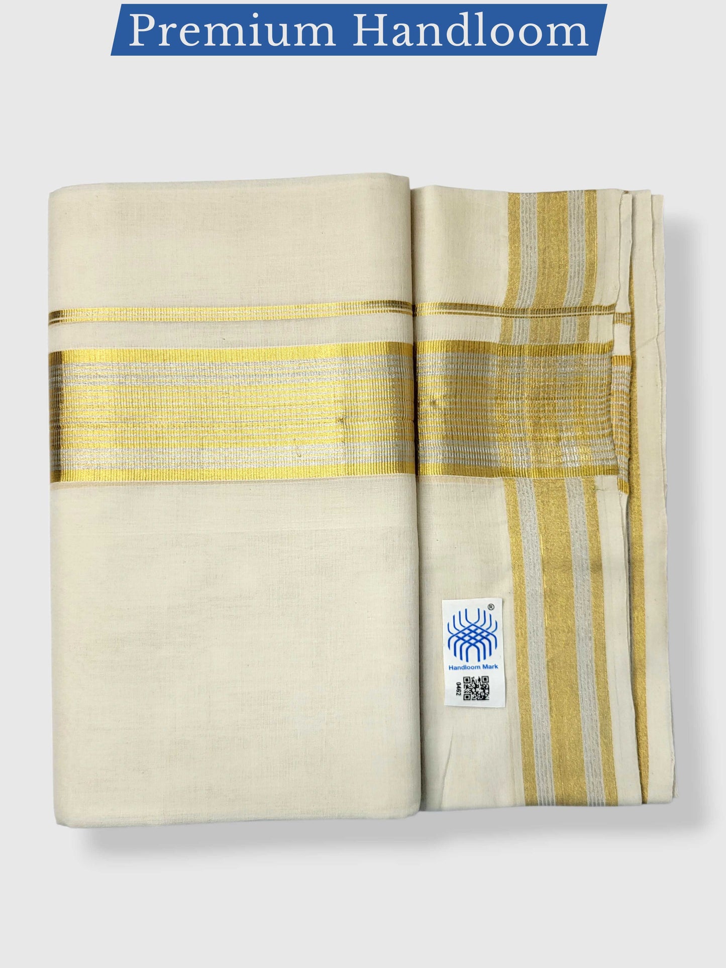 Premium Wedding Handloom Balaramapuram Unaakupaavu Kasavu Mundu for Men