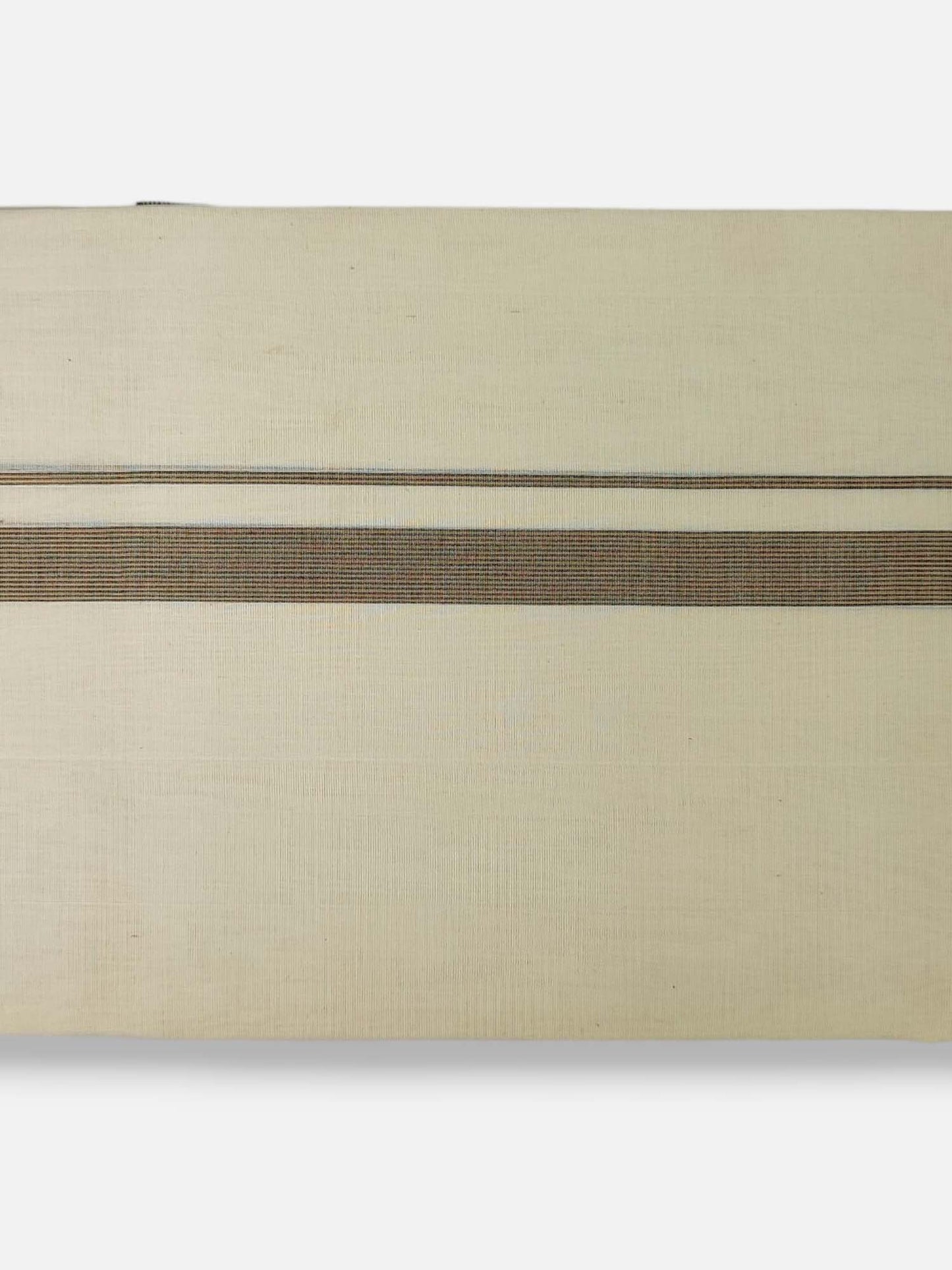 Balaramapuram Sundried Premium Handloom Dhoti/Mundu (120*120) with Brown Line Design Border