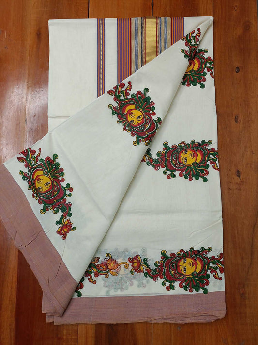 Balaramapuram Handloom Printed Saree for Women