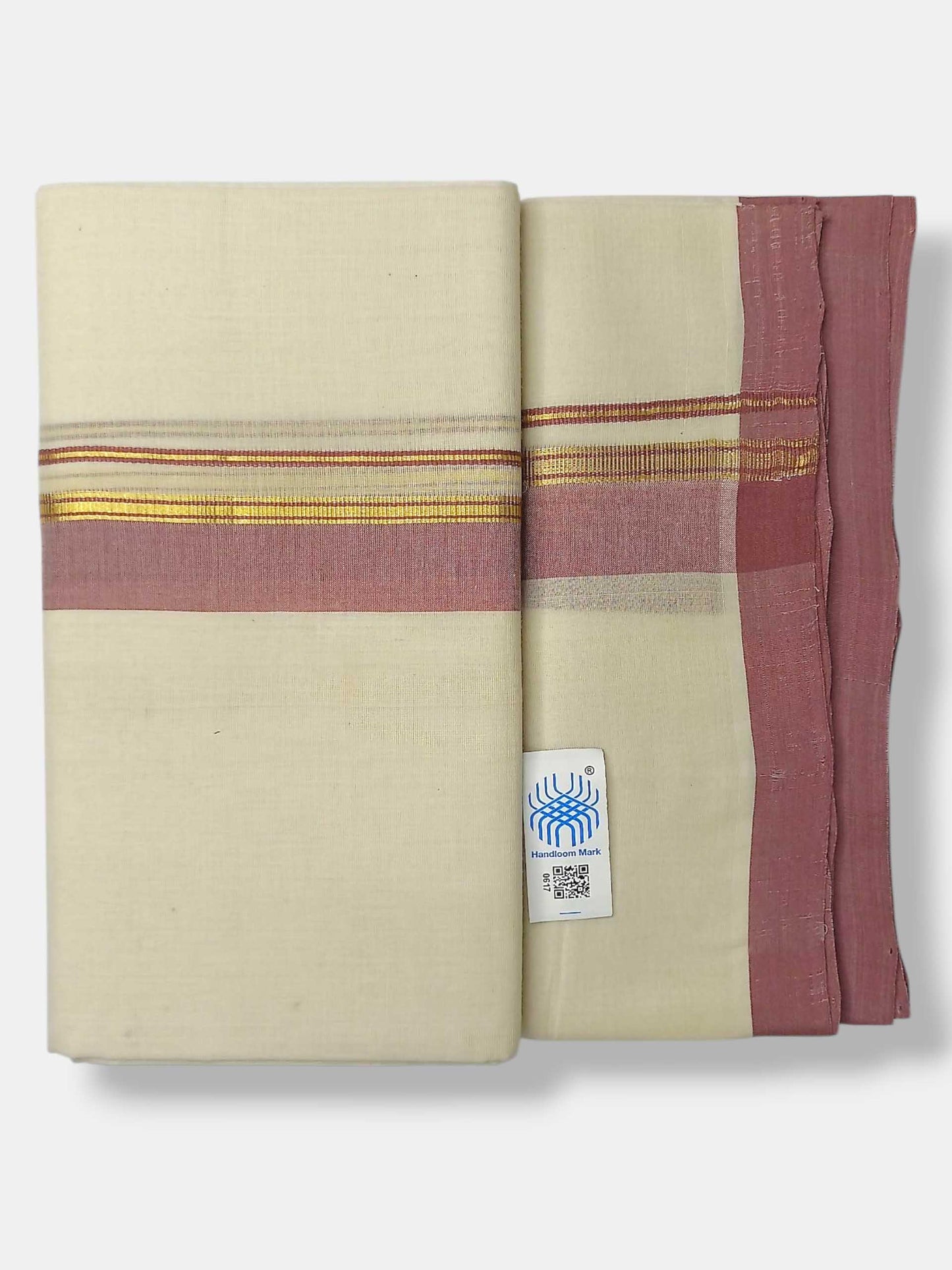 Kerala Balaramapuram Pure Cotton Handloom Mundu/Dhoti