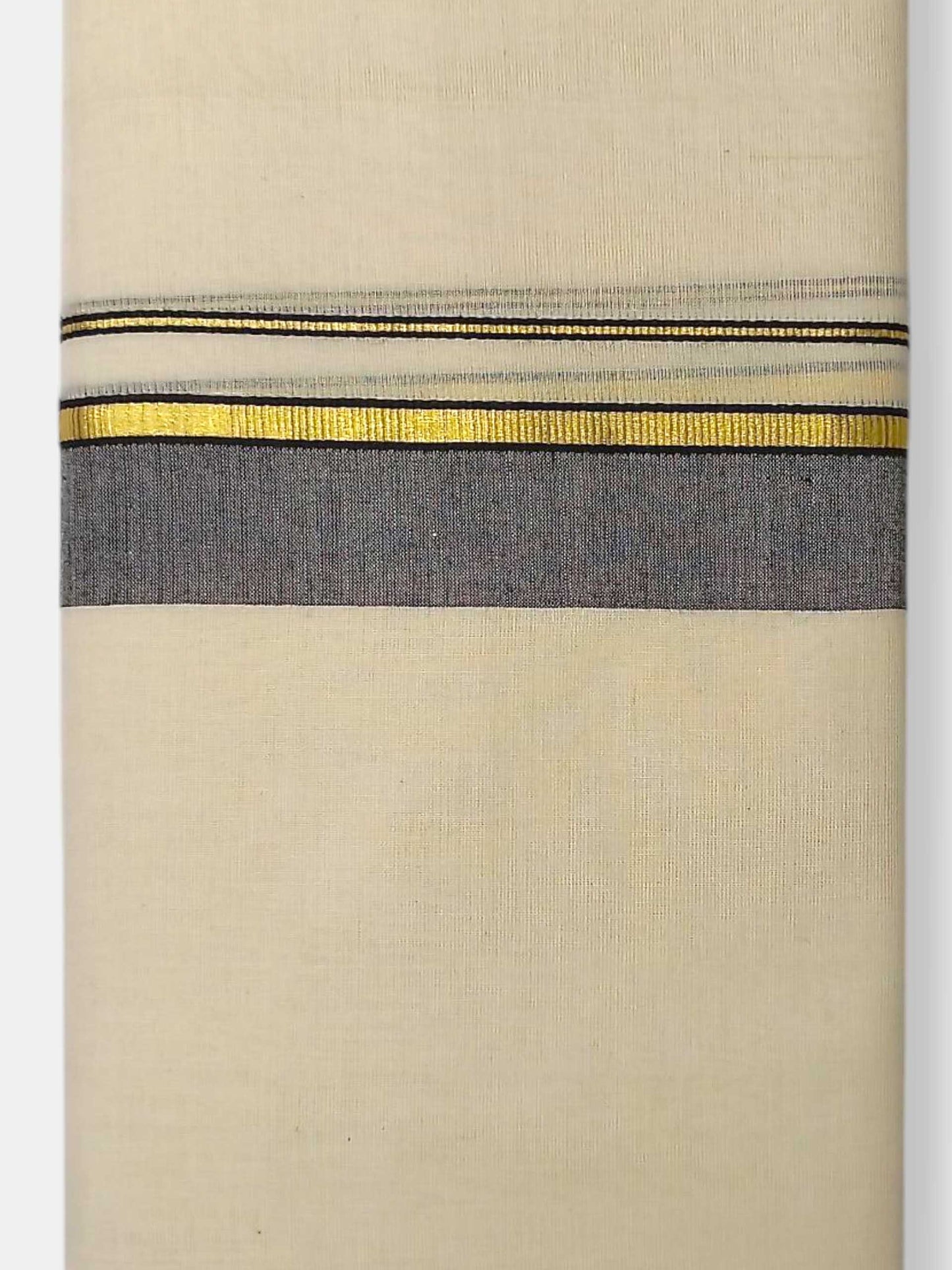 Balaramapuram Handloom Double Mundu Pure Cotton with Black Border