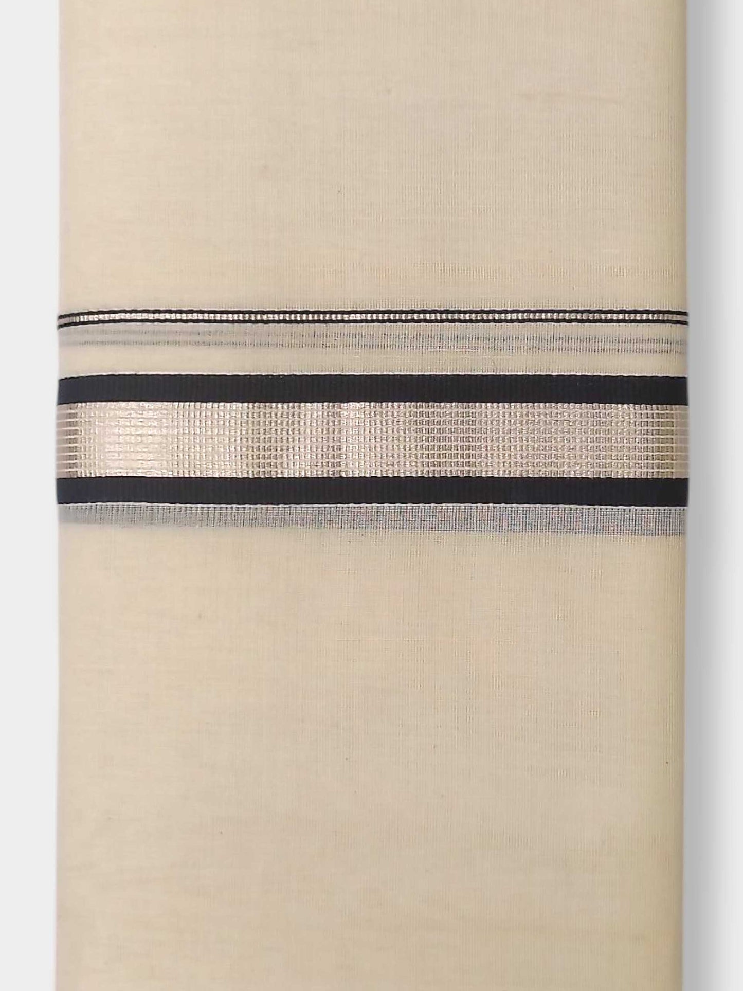Balaramapuram Handloom Double Mundu Pure Cotton with Black Border