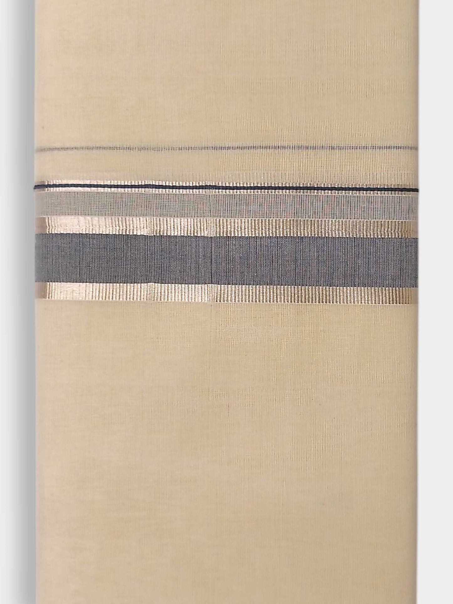 Balaramapuram Handloom Double Mundu Pure Cotton with Blue Border