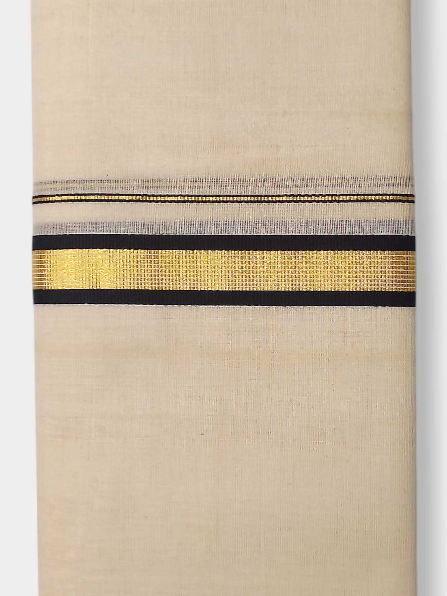 Balaramapuram Handloom Double Mundu Pure Cotton with Black Border