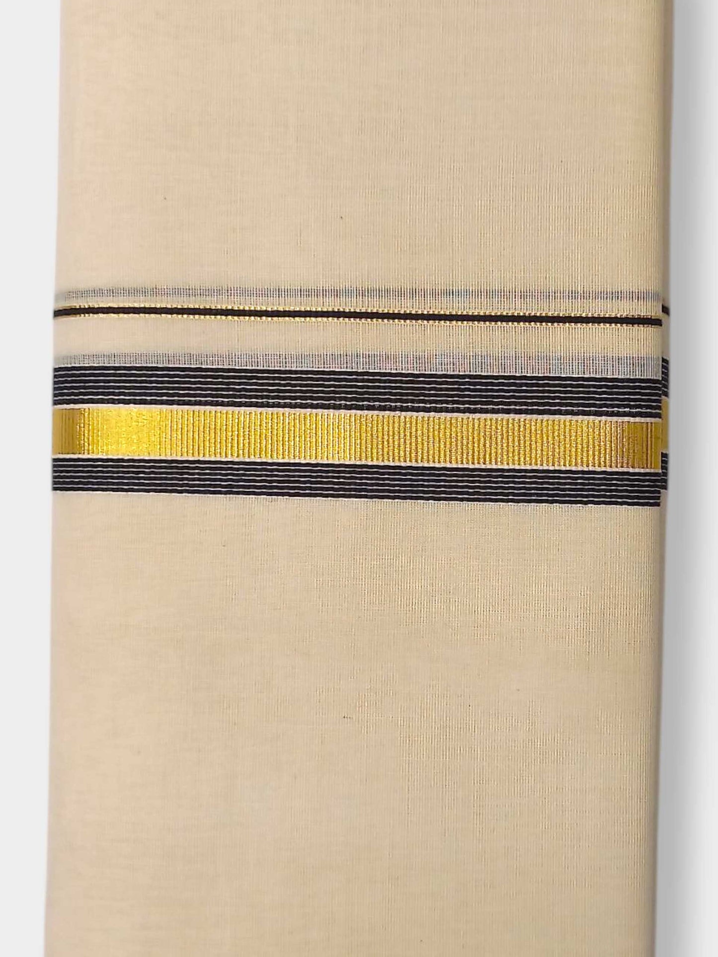 Balaramapuram Handloom Double Mundu Pure Cotton with Black Border