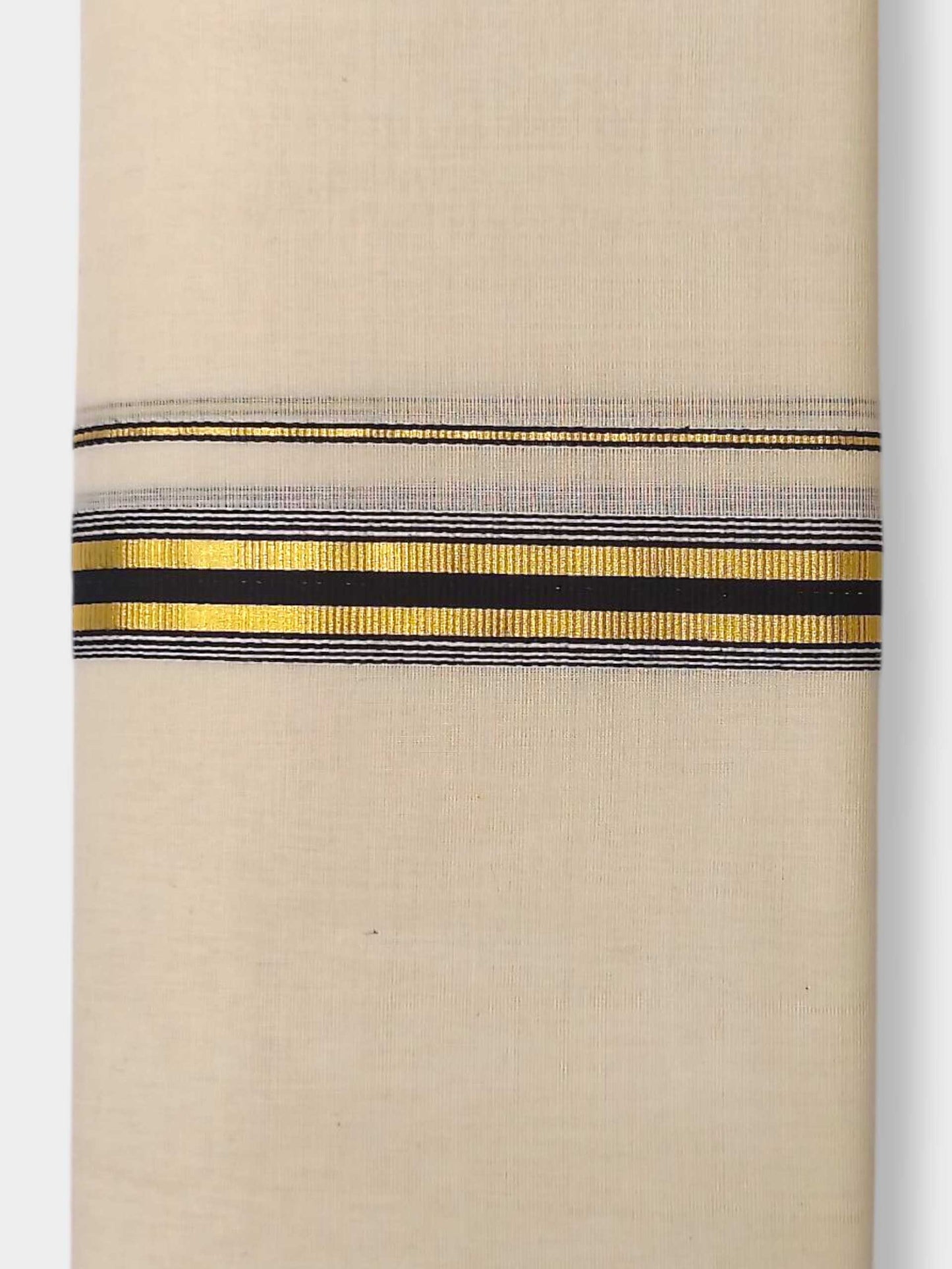 Balaramapuram Handloom Double Mundu Pure Cotton with Black Border