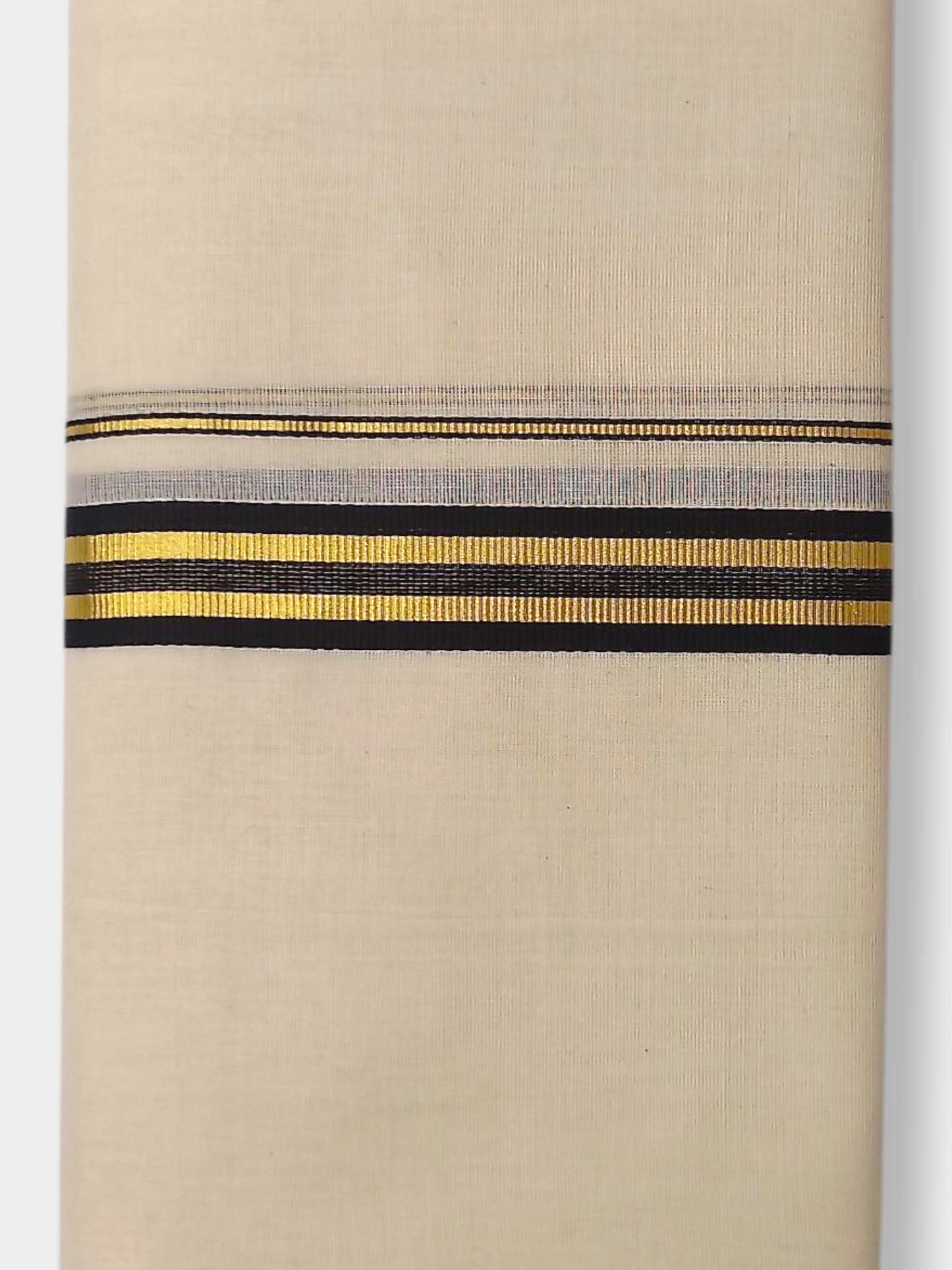 Balaramapuram Handloom Double Mundu Pure Cotton with Black Border
