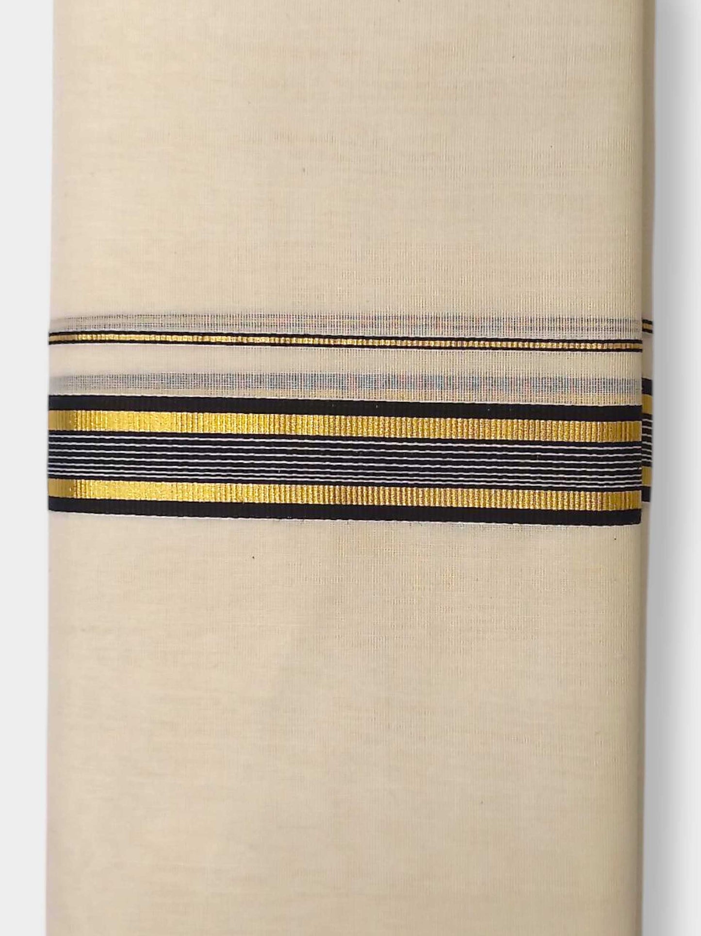 Balaramapuram Handloom Double Mundu Pure Cotton with Black Border