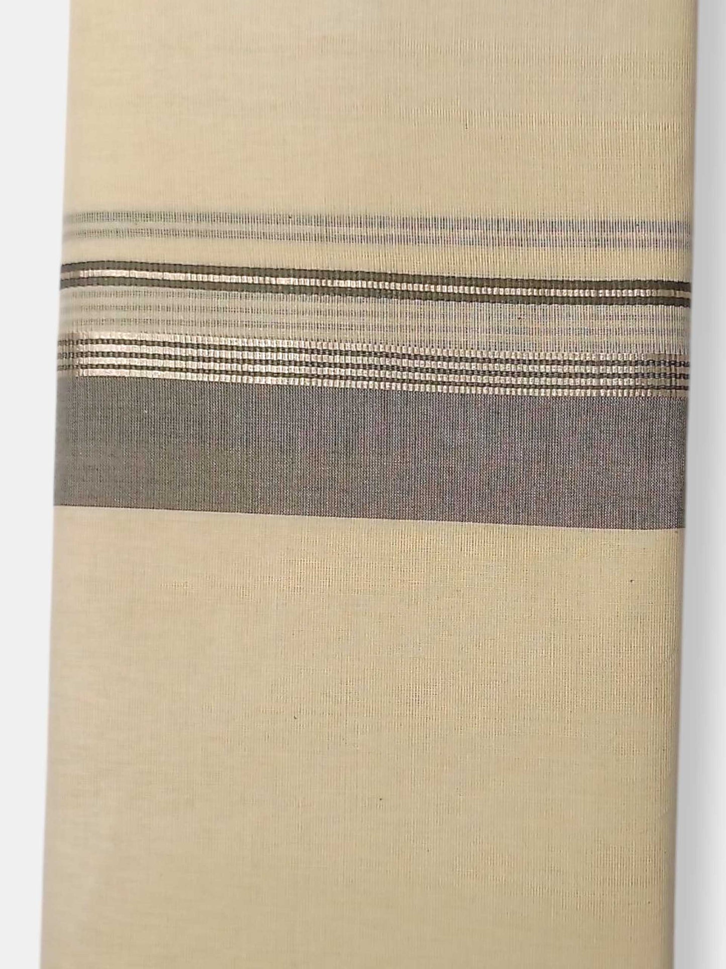Balaramapuram Handloom Double Mundu Pure Cotton with Gray Border