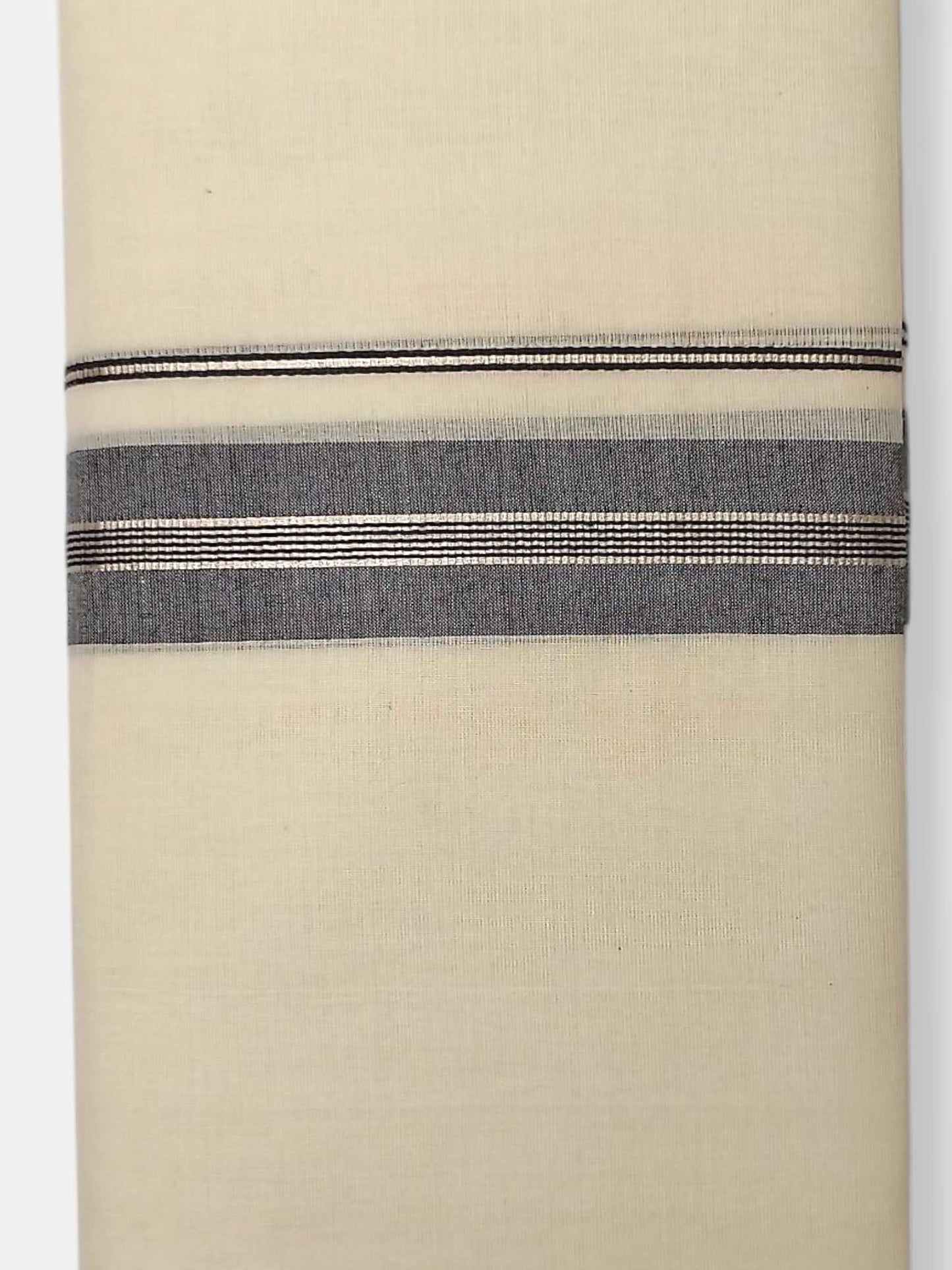 Balaramapuram Handloom Double Mundu Pure Cotton with Black Border