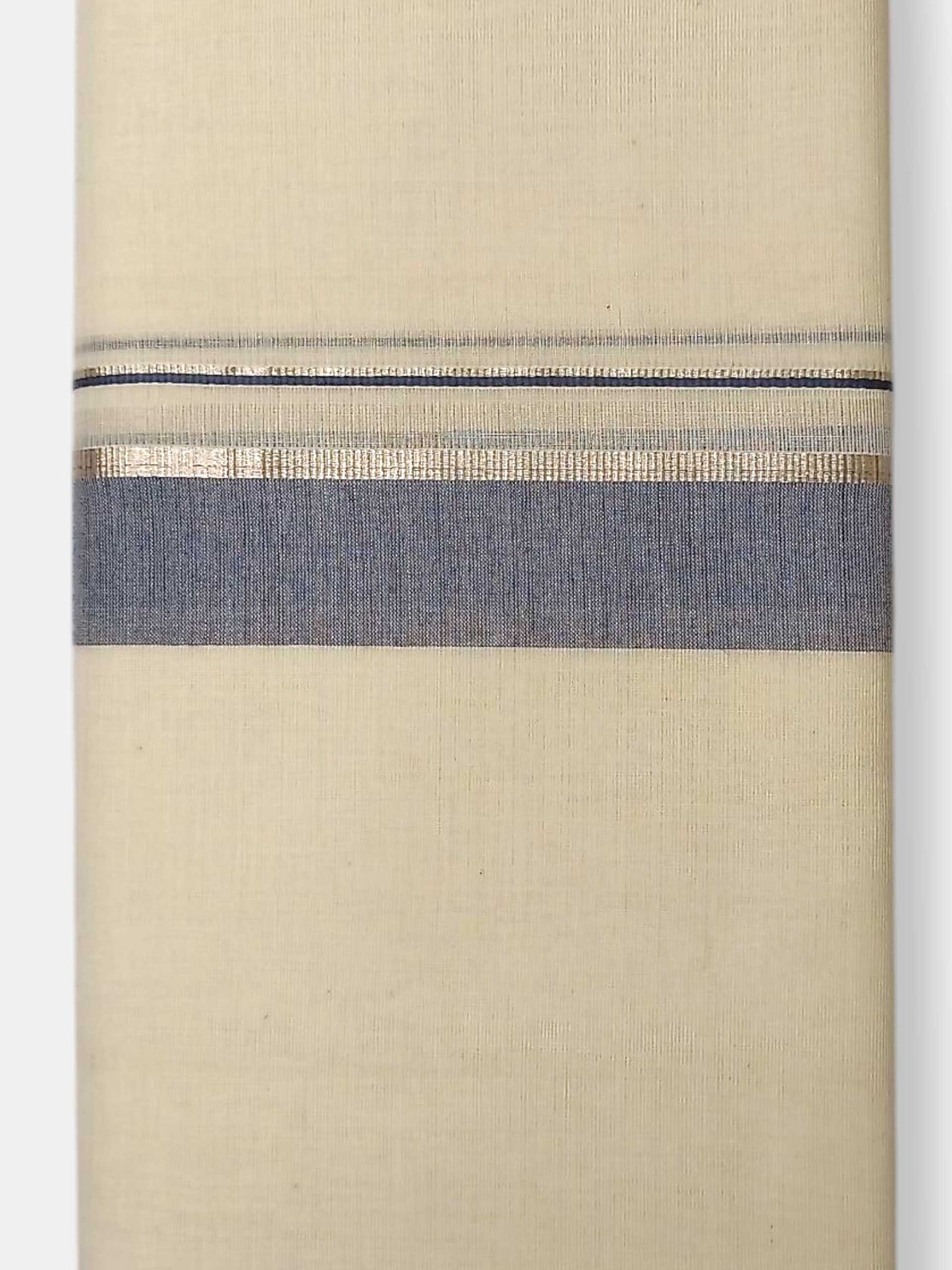 Balaramapuram Handloom Double Mundu Pure Cotton with Blue Border