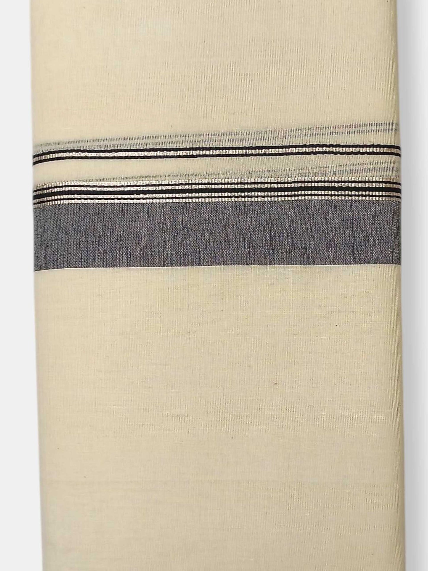 Balaramapuram Handloom Double Mundu Pure Cotton with Black Border