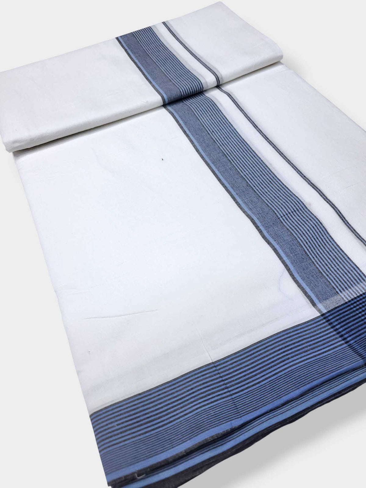 Pure White Cotton Men's Double Dhoti