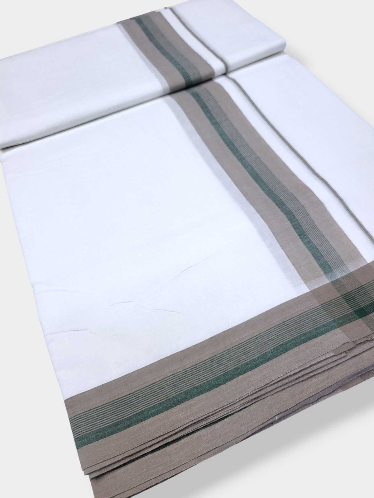 Pure White Cotton Men's Double Dhoti