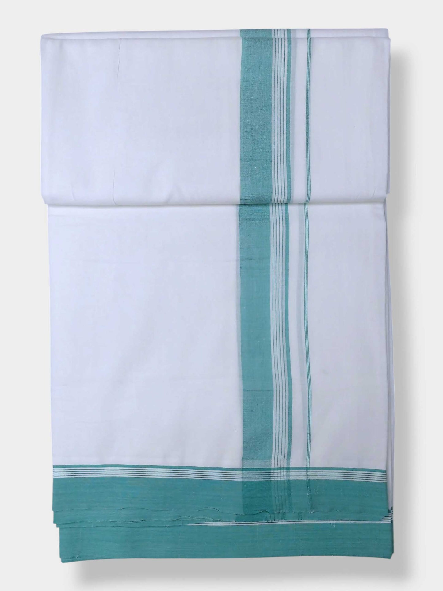 Pure White Cotton Men's Double Dhoti