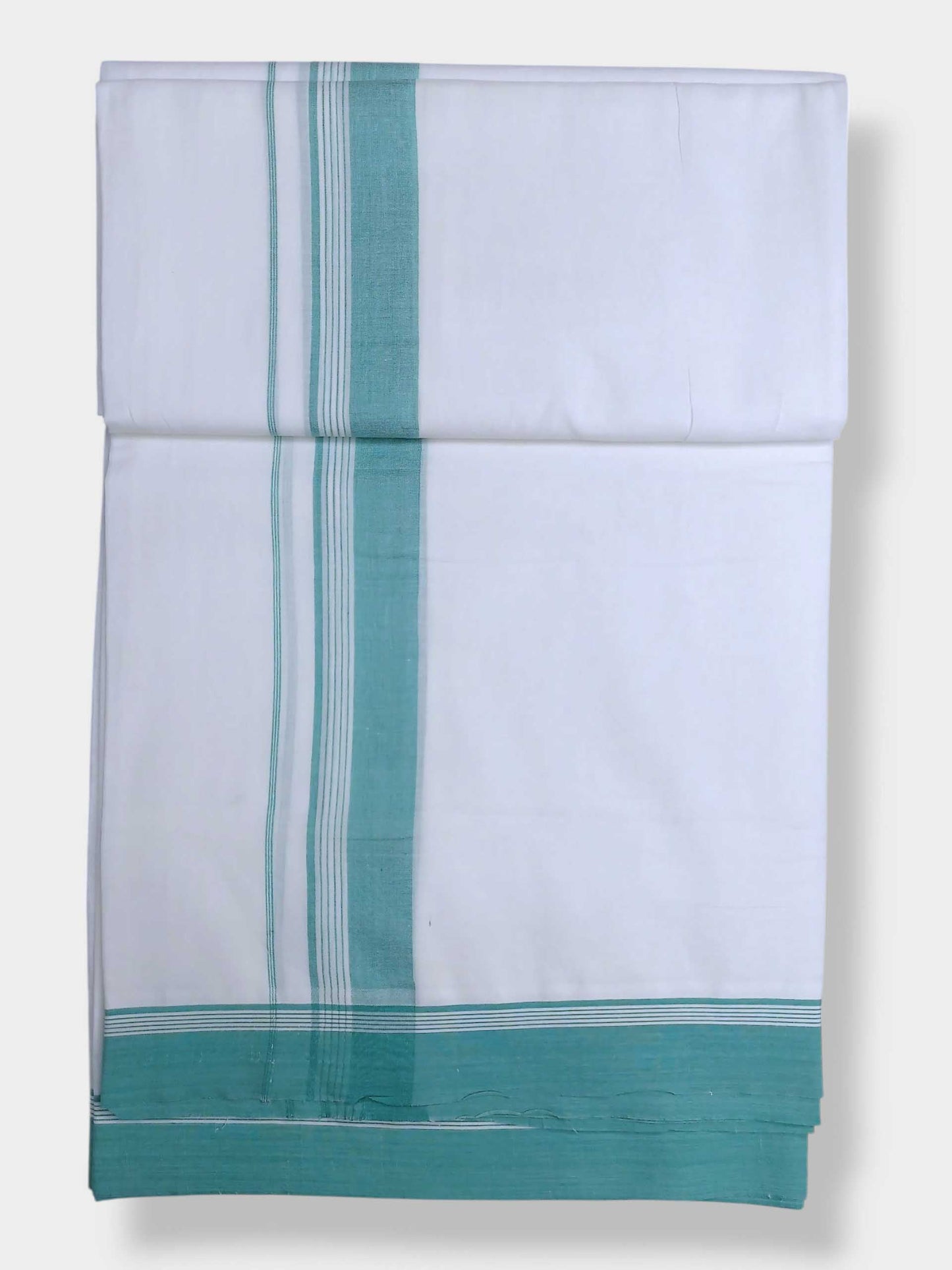 Pure White Cotton Men's Double Dhoti