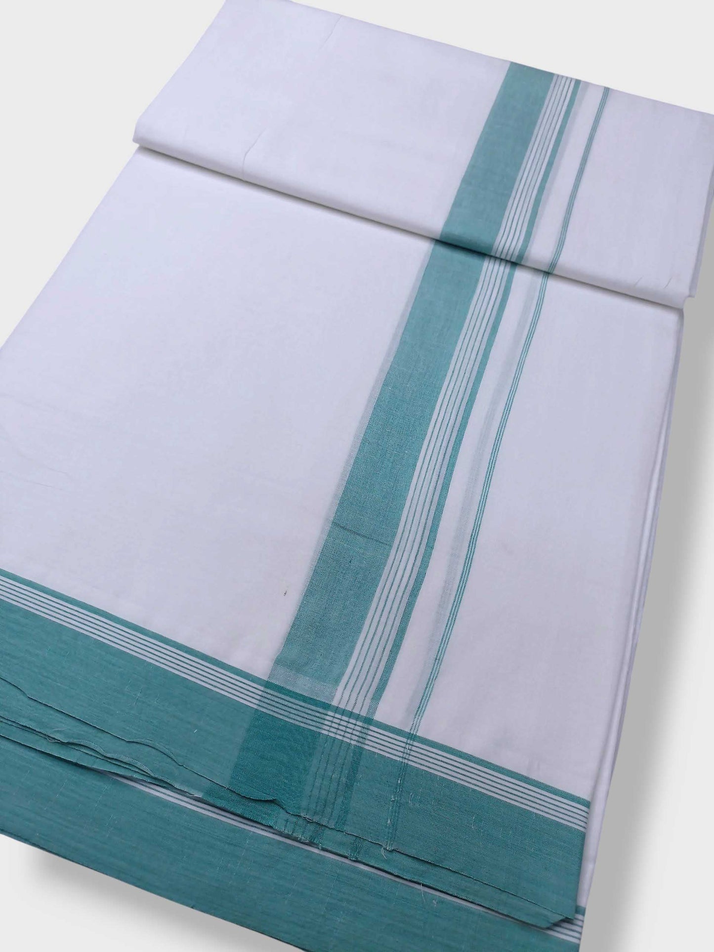 Pure White Cotton Men's Double Dhoti