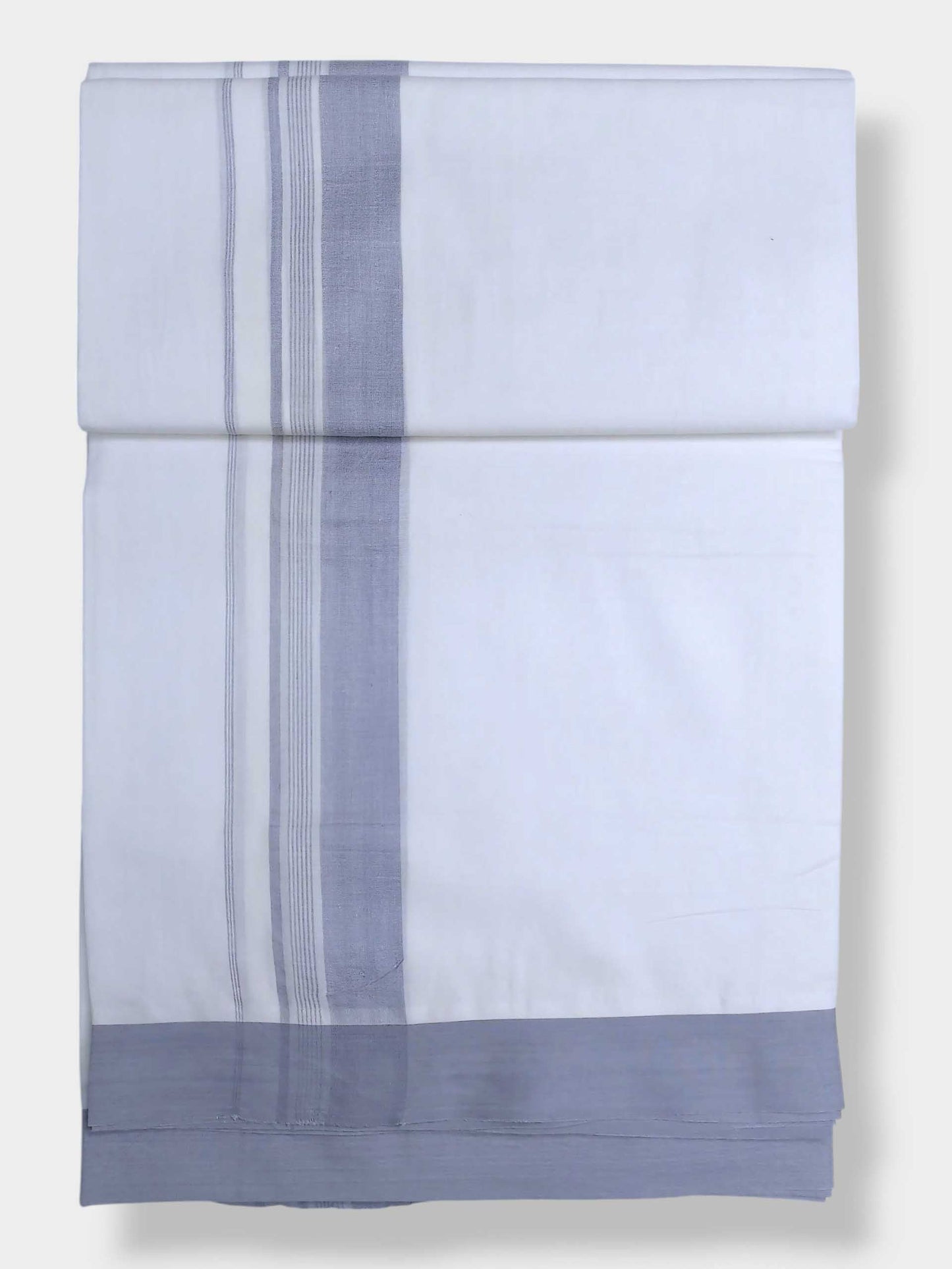 Pure White Cotton Men's Double Dhoti