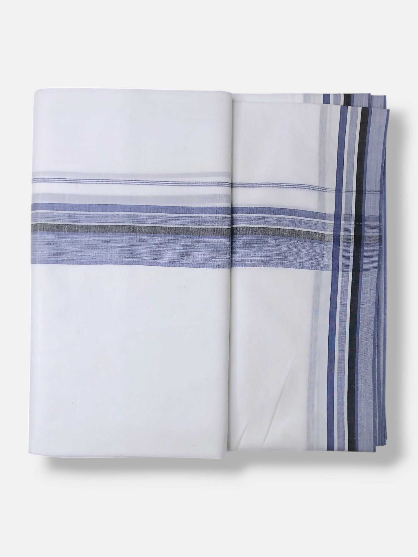 Pure White Cotton Men's Double Dhoti