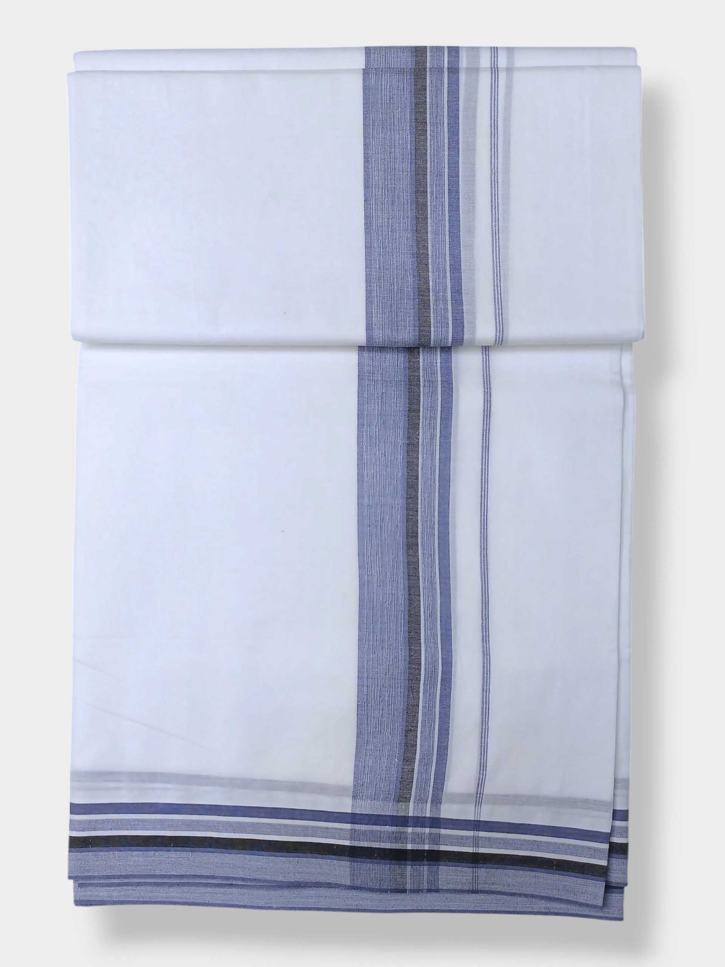 Pure White Cotton Men's Double Dhoti