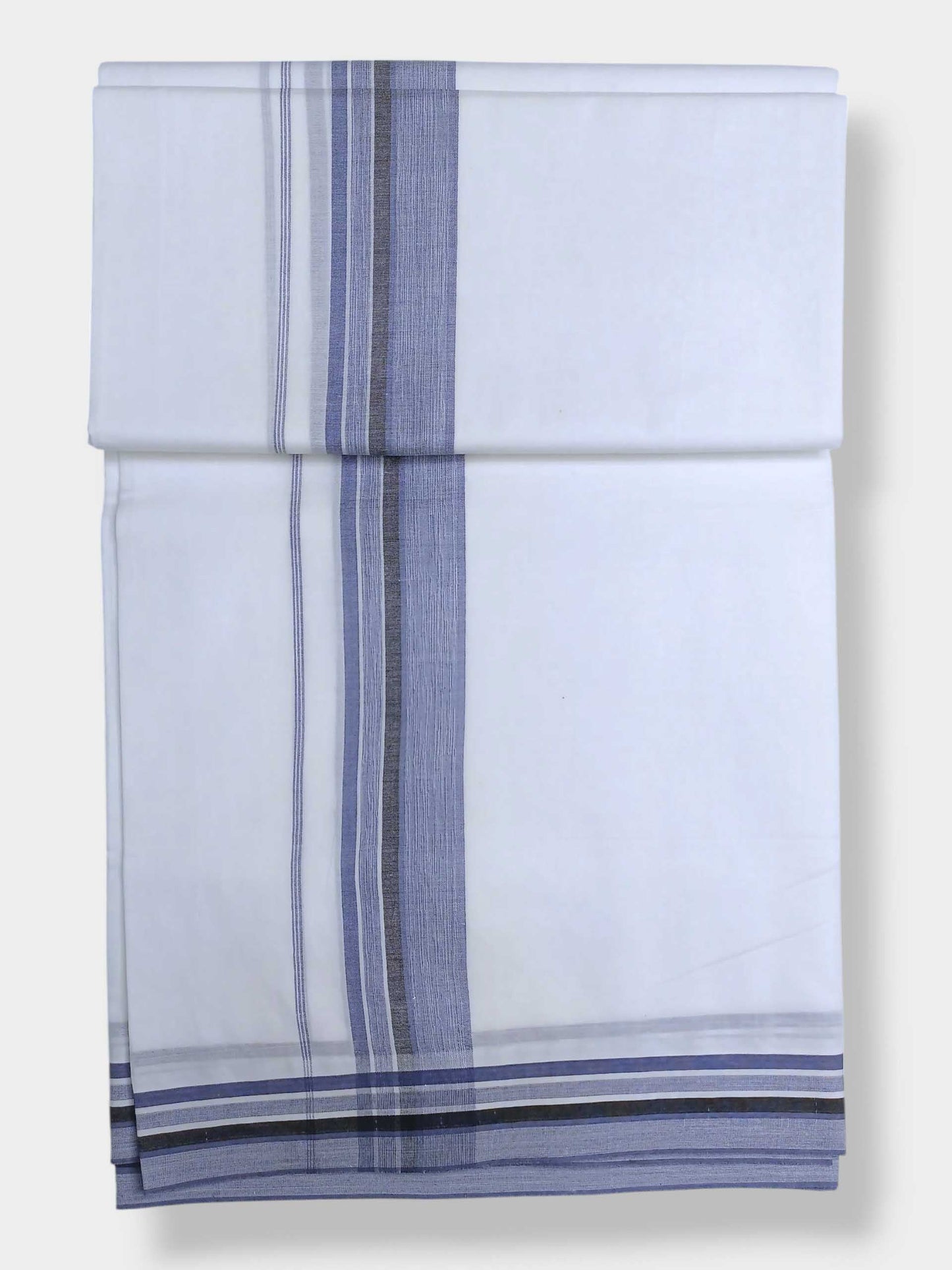 Pure White Cotton Men's Double Dhoti