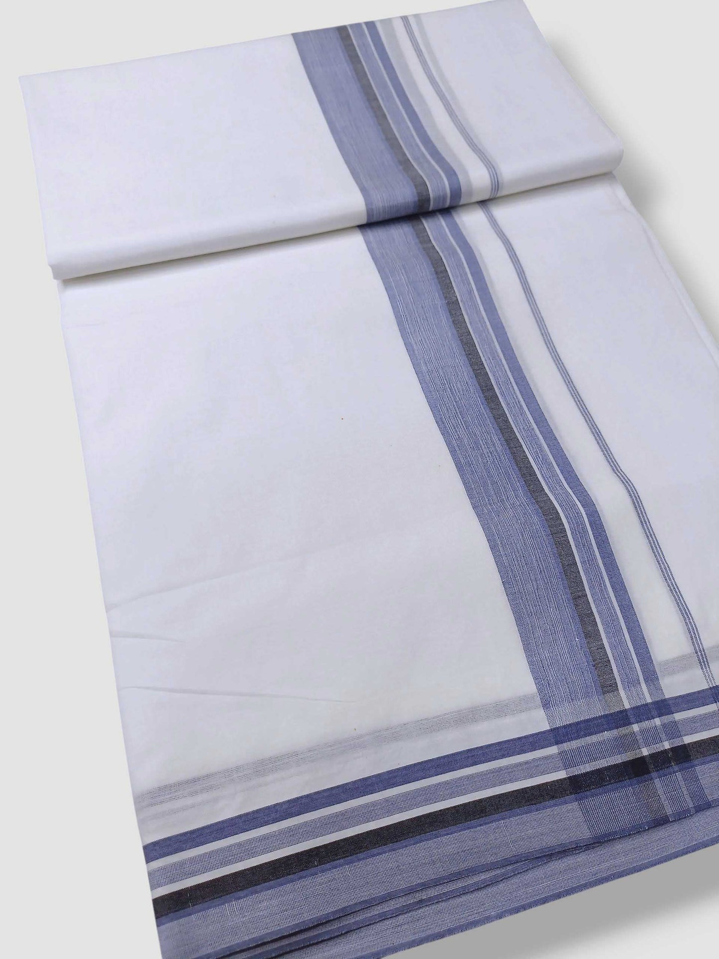 Pure White Cotton Men's Double Dhoti