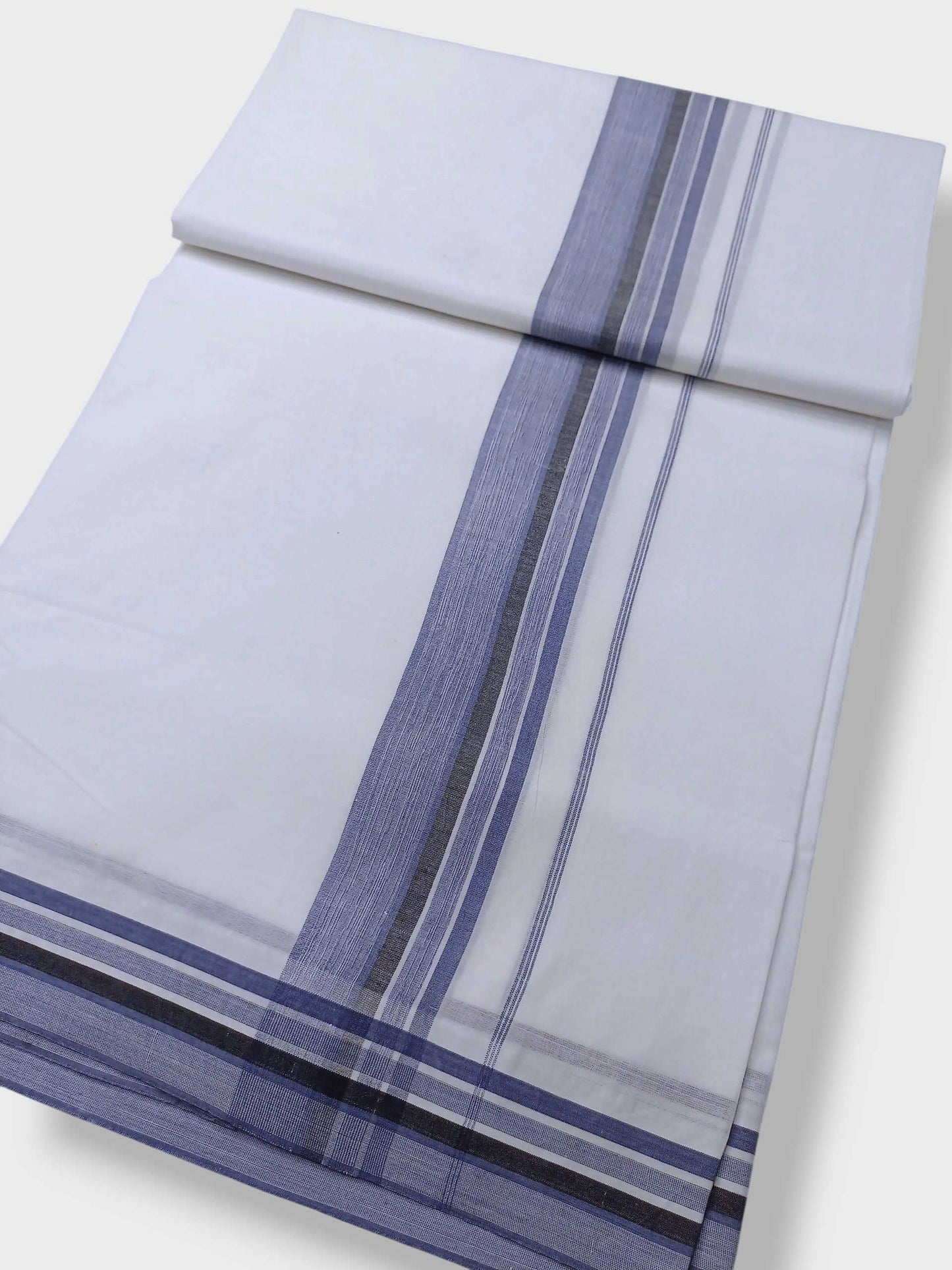 Pure White Cotton Men's Double Dhoti