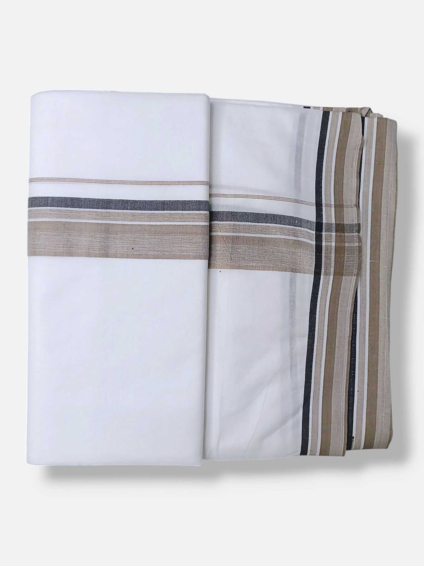 Pure White Cotton Men's Double Dhoti
