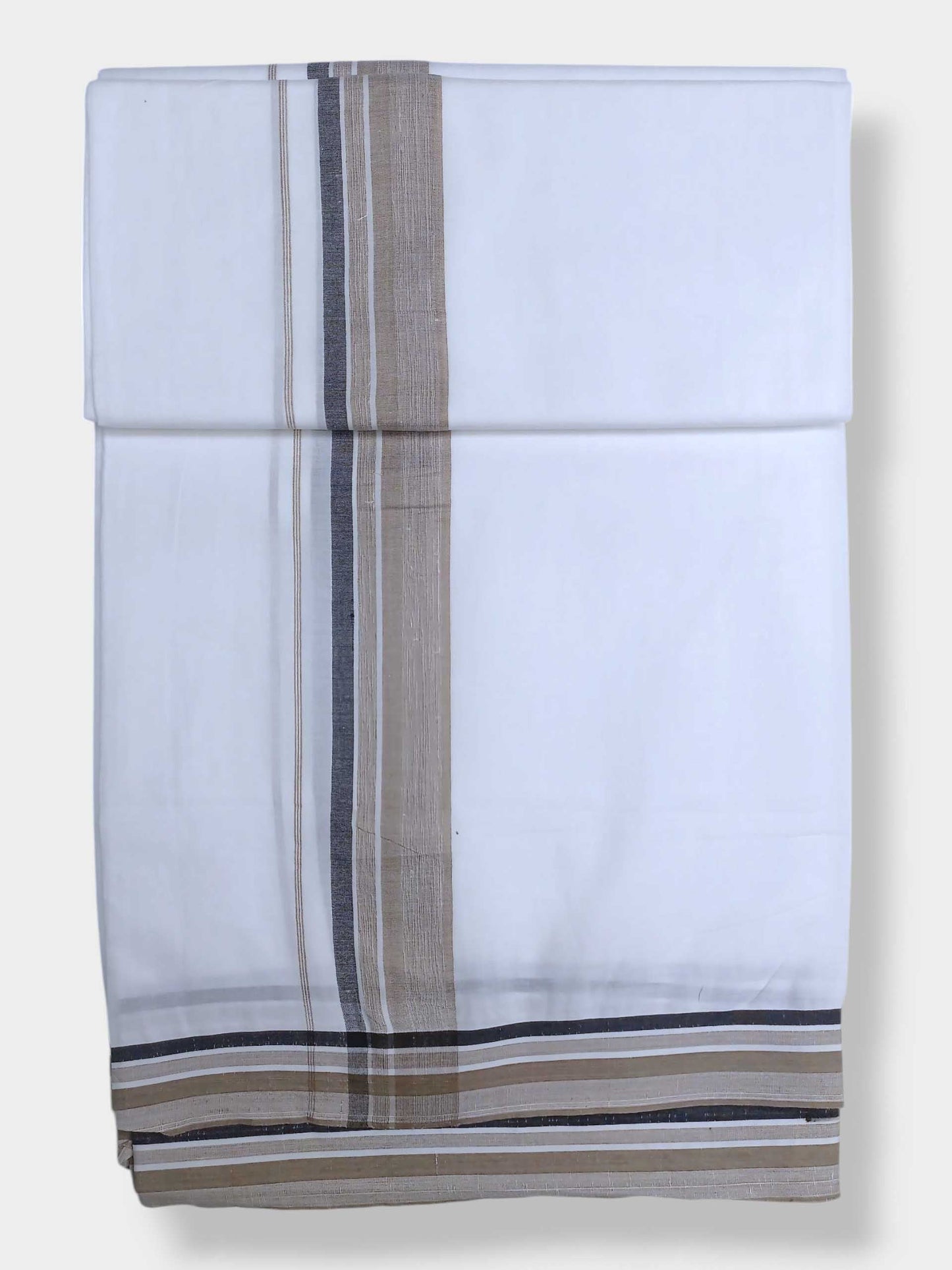 Pure White Cotton Men's Double Dhoti