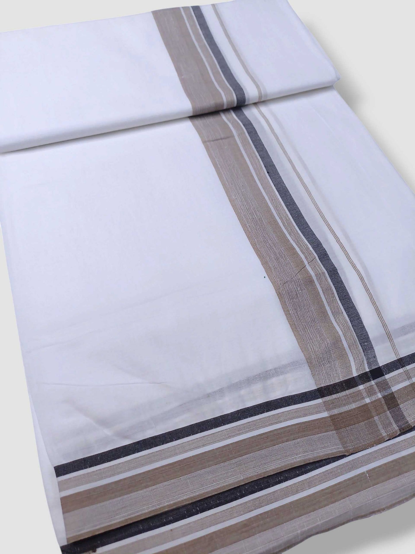 Pure White Cotton Men's Double Dhoti
