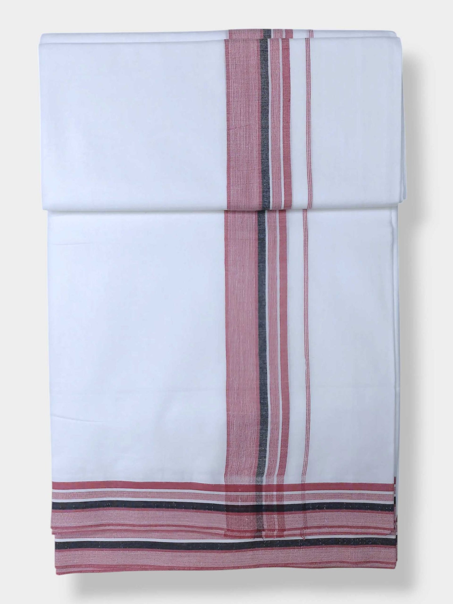 Pure White Cotton Men's Double Dhoti