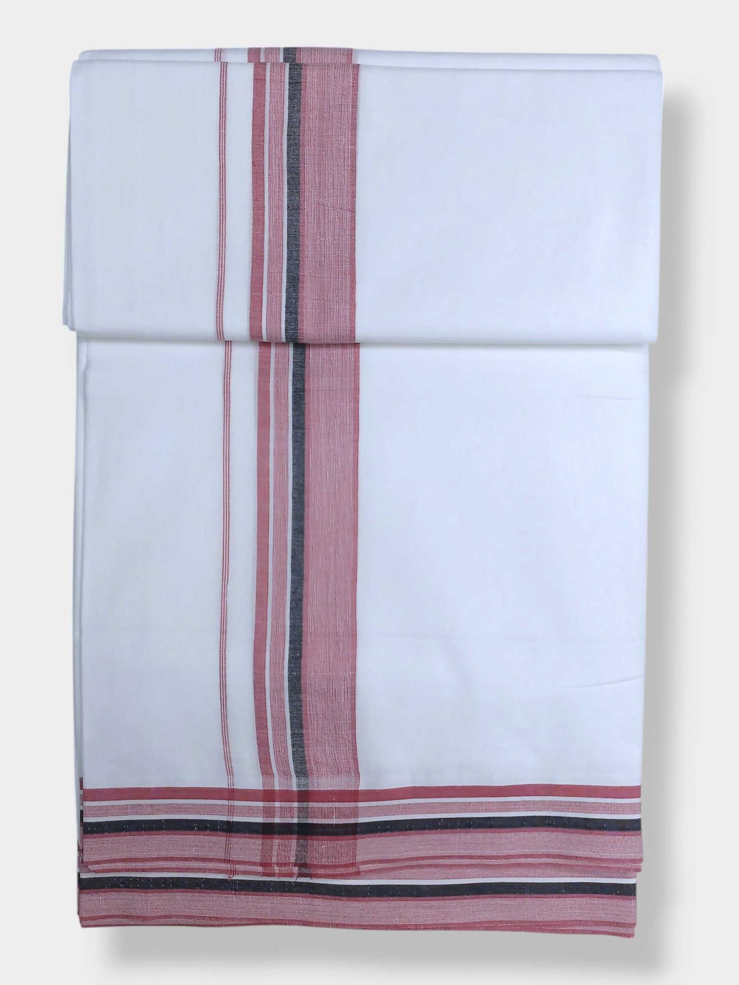 Pure White Cotton Men's Double Dhoti