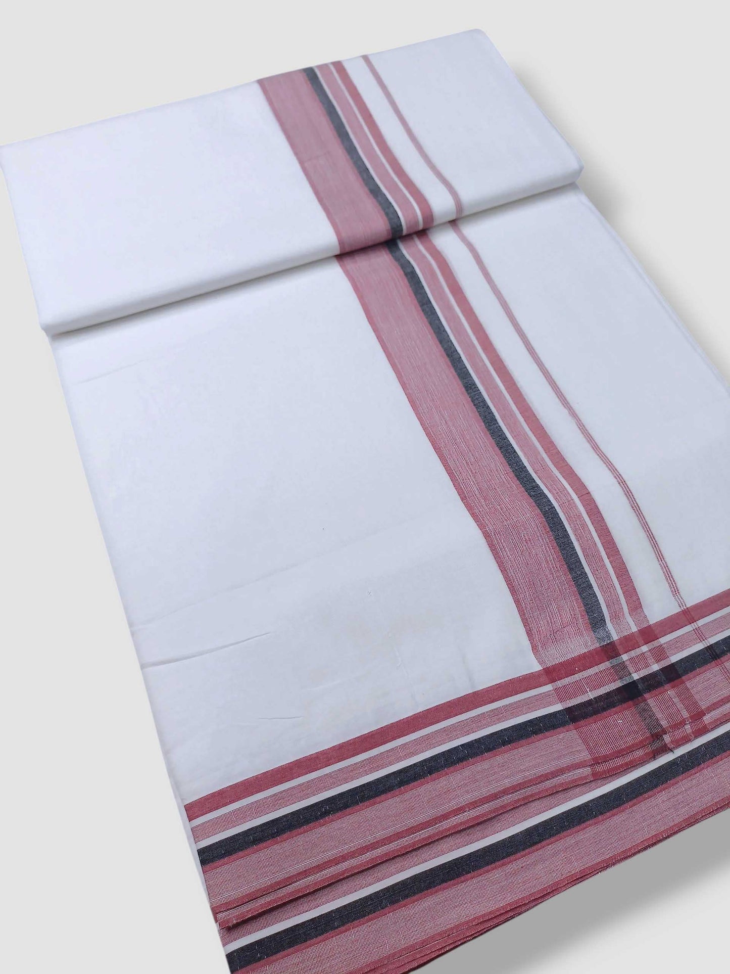 Pure White Cotton Men's Double Dhoti